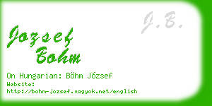 jozsef bohm business card